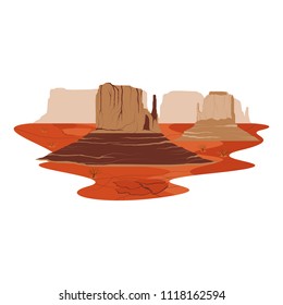 Monument Valley America Sand Stone Desert Landmark Landscape Vector