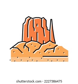 monument valley color icon vector. monument valley sign. isolated symbol illustration