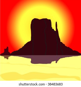Monument Valley landscape at sunset