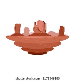 Monument Valley Sandstone Mountain Desert Landscape Vector