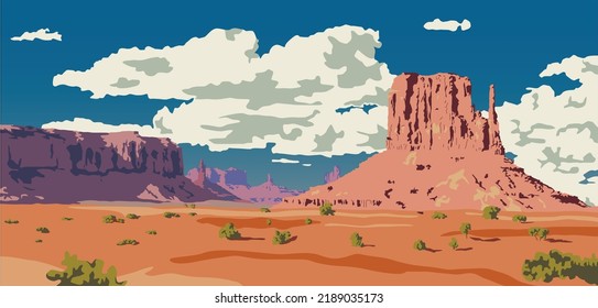 Monument Valley USA wallpaper color vector graphic