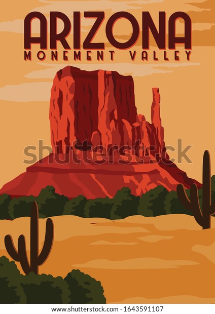 Monument Valley Vector Illustration Background Travel Stock Vector ...