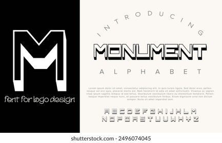 Monument vector alphabet font for logo design