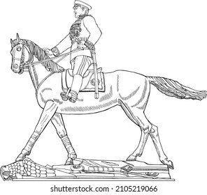 monument to Zhukov Russian commander Marshal of the Soviet Union on horseback
