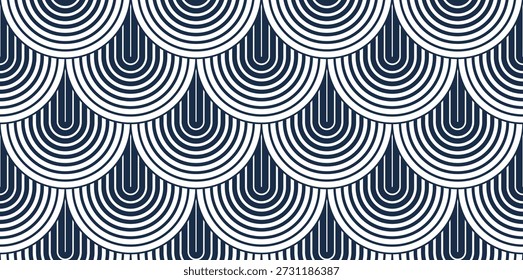 Monumental architecture seamless pattern, vector abstract background of reptile snake or fish skin, roof tiling endless geometric motif.