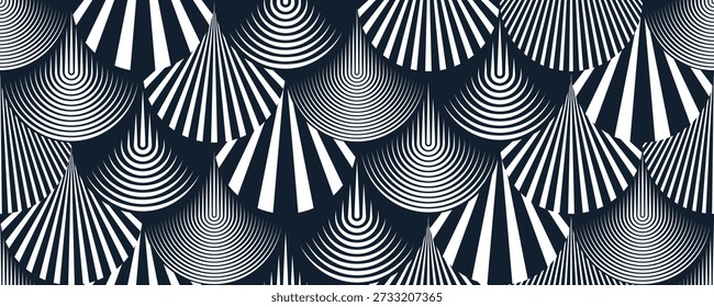 Monumental architecture seamless pattern, vector abstract background of reptile snake or fish skin, roof tiling endless geometric motif.