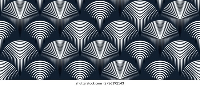 Monumental architecture seamless pattern, vector abstract background of reptile snake or fish skin, roof tiling endless geometric motif.