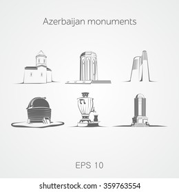 Monuments of Azerbaijan. Church. Mausoleum. Maiden tower. Observatory. Samovar. Baku. Shaki. Ganja. Shamakhi. Nakhchivan.