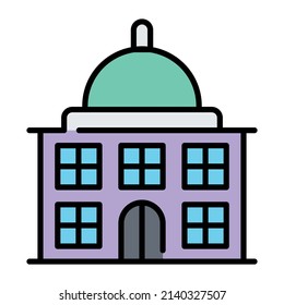 Denkmäler, die Vektorgrafik bauen, einzeln auf weißem Hintergrund. Geschäftskonzept Architektur.