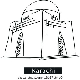 Monuments Karachi Pakistan Mazar E Quaid Stock Vector Royalty Free Shutterstock