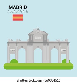 Monuments and landmarks Vector Collection: Alcala Gate. EPS 10 file compatible and editable.