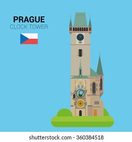 Monuments and landmarks Vector Collection: Astronomical Clock Tower. EPS 10 file compatible and editable.