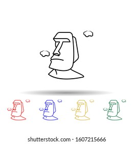 Monuments of Moai multi color style icon. Simple thin line, outline vector of travel icons for ui and ux, website or mobile application