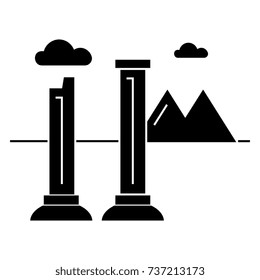 monuments of ruins  icon, vector illustration, sign on isolated background