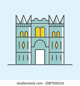 monuments Travel, journey concept. Famous monuments of world countries. Vector illustration detailed skyline. Travel and tourism background. Vector background. Line art style Travel background.