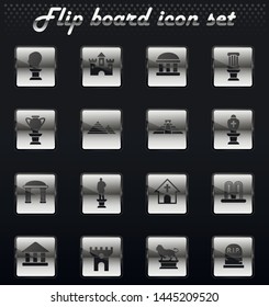monuments vector flip mechanical icons for user interface design
