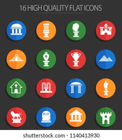 monuments web icons for user interface design