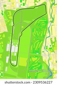 Monza Circuit, Italien Karte Poster Art