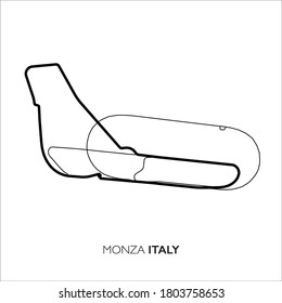 Monza circuit, Italy. Motorsport race track vector map