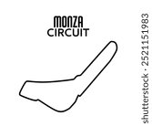  monza circuit for motorsport and autosport. grand prix race track. vector illustration	