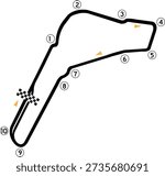 Monza Circuit Race Track Labelled Shape Autodromo Nazionale Monza Italy with Directions Design Editable