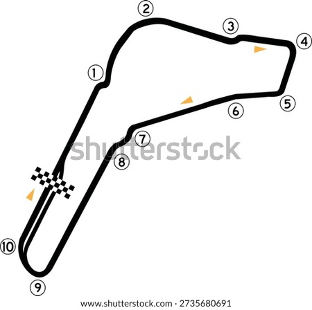 Monza Circuit Race Track Labelled Shape Autodromo Nazionale Monza Italy with Directions Design Editable