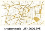 Monza Italy City Map in golden Colors in Retro Style. Outline Map. Vector Illustration.