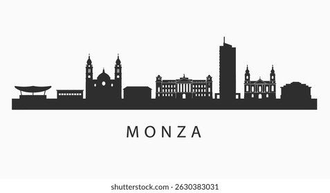 Monza Skyline Italy Vector Silhouette Cityscape.
