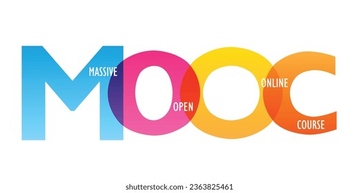 MOOC colorful vector typography banner
