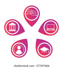 Mooc icons. Stock vector illustration with infographics elements on massive open online course. e-learning.