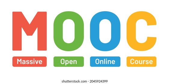 MOOC text banner isolated on white background.