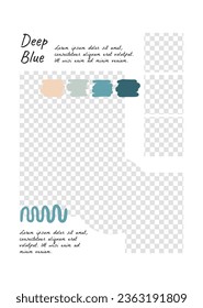Mood board background. Photo collage layout. Moodboard template. Mosaic pictures album grid. Scrapbook images. Vector illustration. Poster design with colour palette and quote. photomontage frames