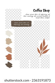 Mood board background. Photo collage layout. Moodboard template. Mosaic pictures album grid. Scrapbook images. Vector illustration. Poster design with colour palette and quote. photomontage frames