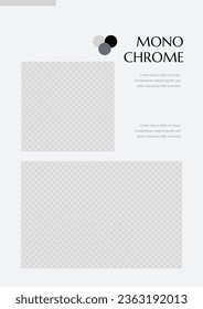 Mood board background. Photo collage layout. Moodboard template. Mosaic pictures album grid. Scrapbook images. Vector illustration. Poster design with colour palette and quote. photomontage frames