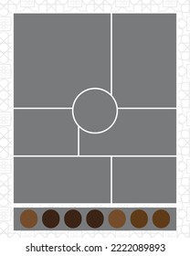 Plantilla de ajuste de rejilla de moldeo con diseño de ganador de paleta de colores