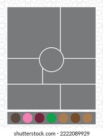 Mood board grid collage template with color palette victor design