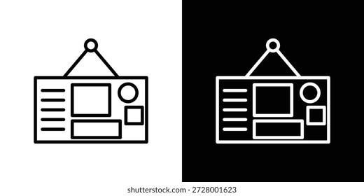 Icono de la placa de sentimiento. Objeto aislado sobre un fondo blanco y negro.