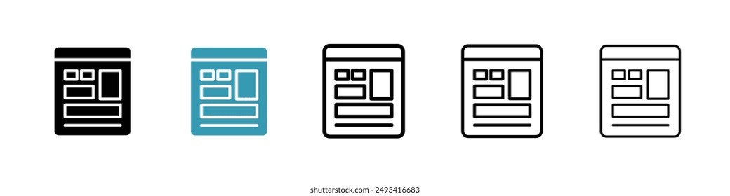Mood board icon pack. line style EPS 10