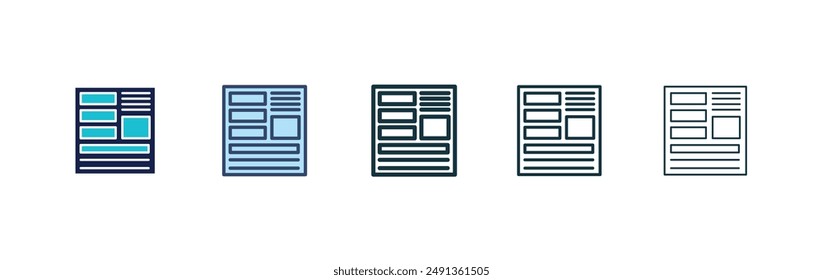 Mood board icon set on white background