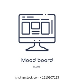 mood board icon from technology outline collection. Thin line mood board icon isolated on white background.