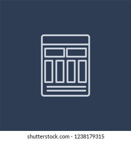 Mood board icon. Trendy flat vector line Mood board icon on dark blue background from Technology collection. 