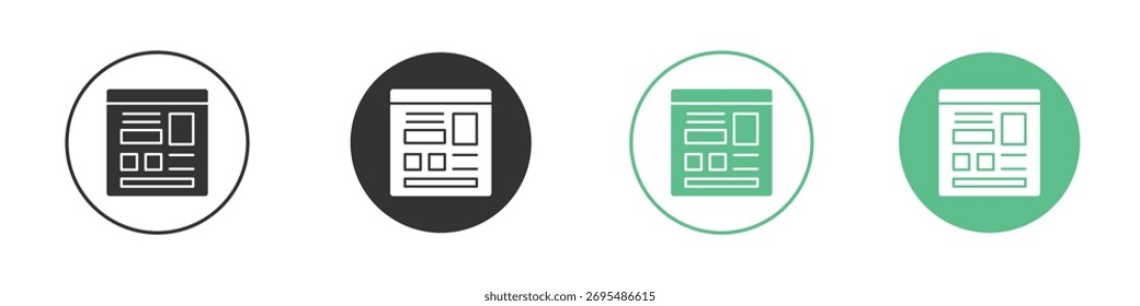 Mood board icon vector pictogram for ui ux interface elements