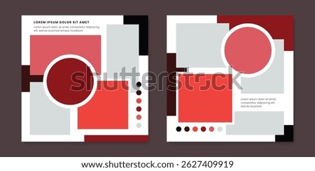 Mood board layout template. Empty photo frame collage design. Social media mood board template. Vector illustration