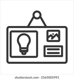 Mood Board Outline Icon Vector Illustration