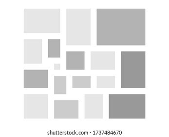 Mood board template collage frames for photo or illustration. Vector frame for photographies and pictures, Creative photo collage or puzzle. Vector board template montage