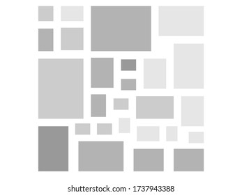 Mood board template collage frames for photo or illustration. Vector frame for photographies and pictures, Creative photo collage or puzzle. Vector board template montage