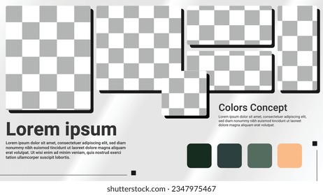 Mood board template for design presentation