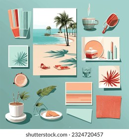  mood board vector, mood board, vector illustration, background