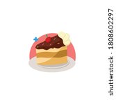 Mood Booster cake in flat design style