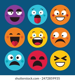 Sentimiento emoji iconos Vector editable